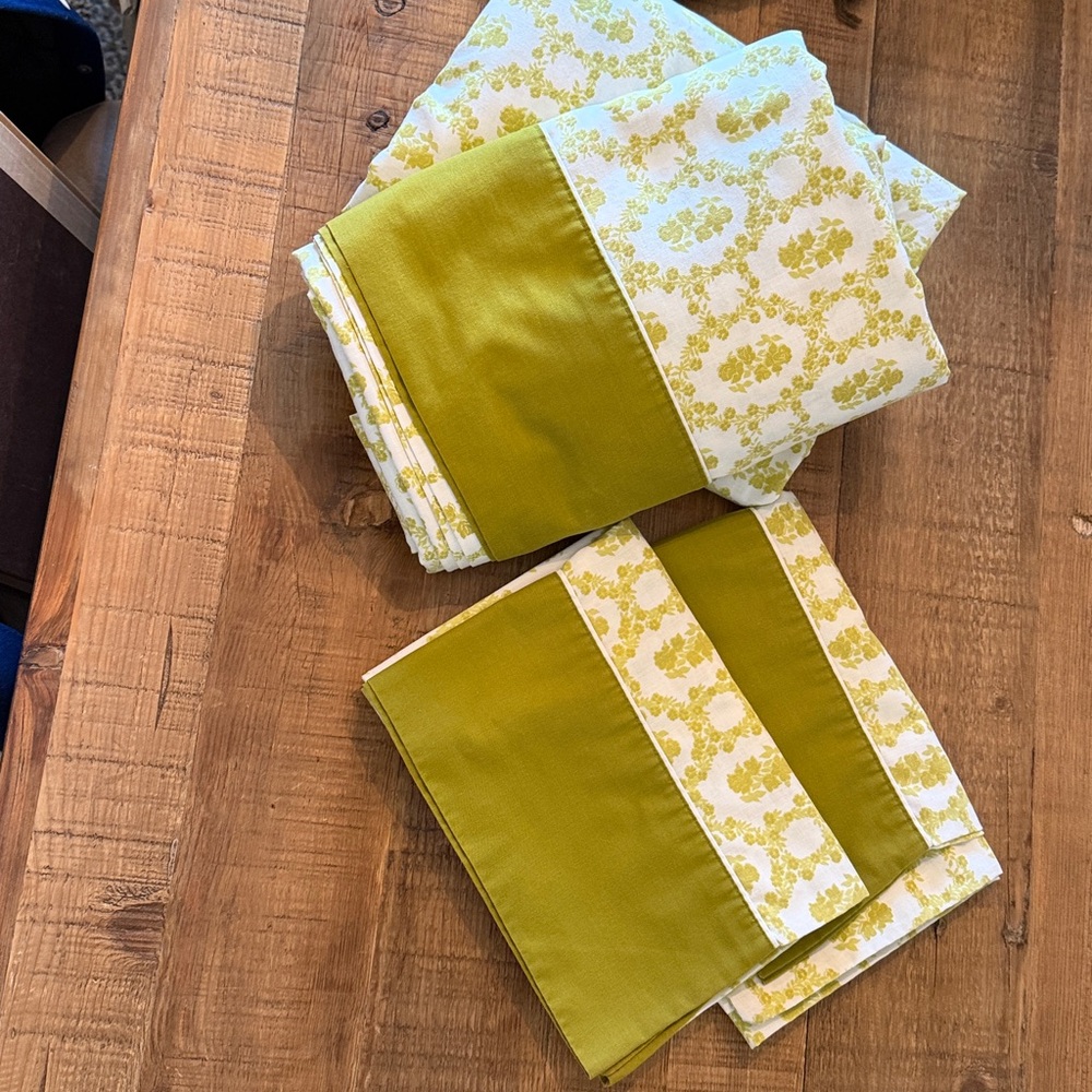 COMPLETE SET! Vintage Cannon 1970’s Sheets. Full Size. Avocado Green - Picture 3 of 12